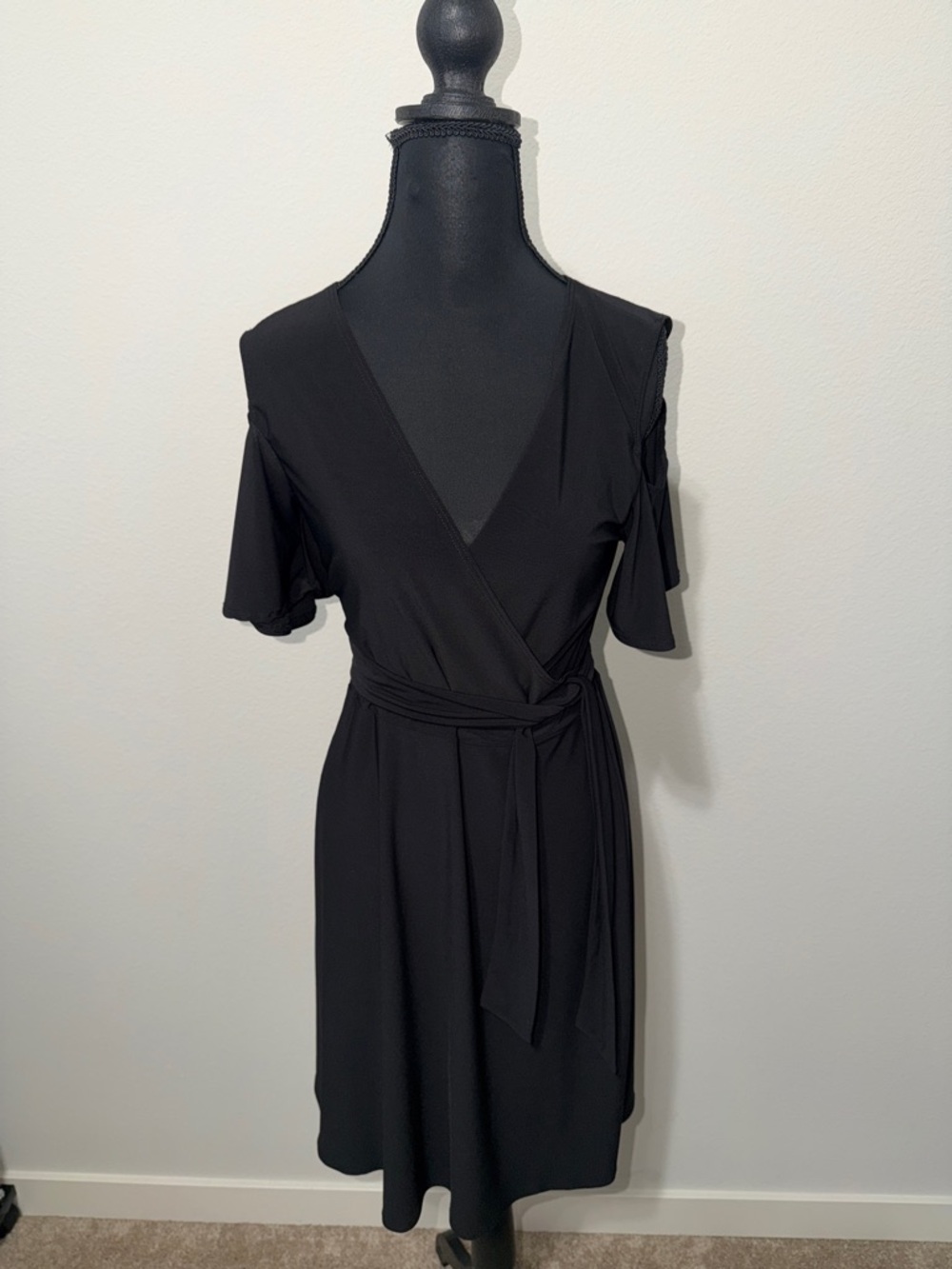 Star Vixen Black Midi Wrap Dress